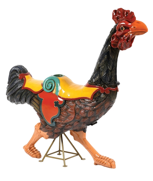BEAUTIFUL RESTORED ROOSTER CAROUSEL ANIMAL.