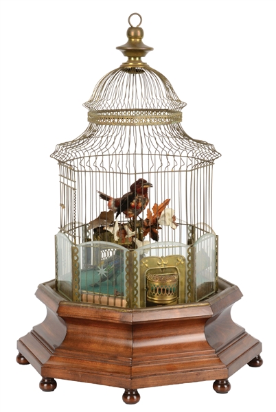 COIN OPERATED DUAL SINGING BIRD AUTOMATON.