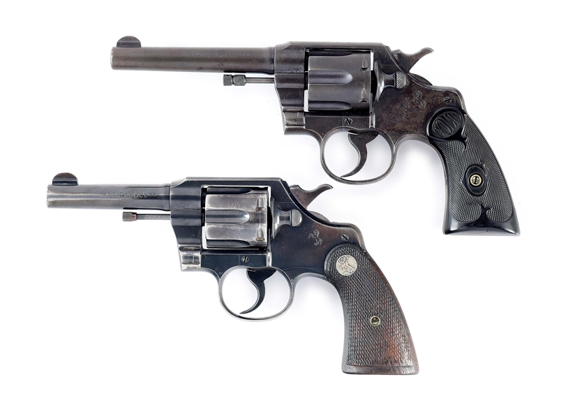 (C) LOT OF 2: COLT ARMY SPECIAL AND OFFICIAL POLICE DOUBLE ACTION REVOLVERS.