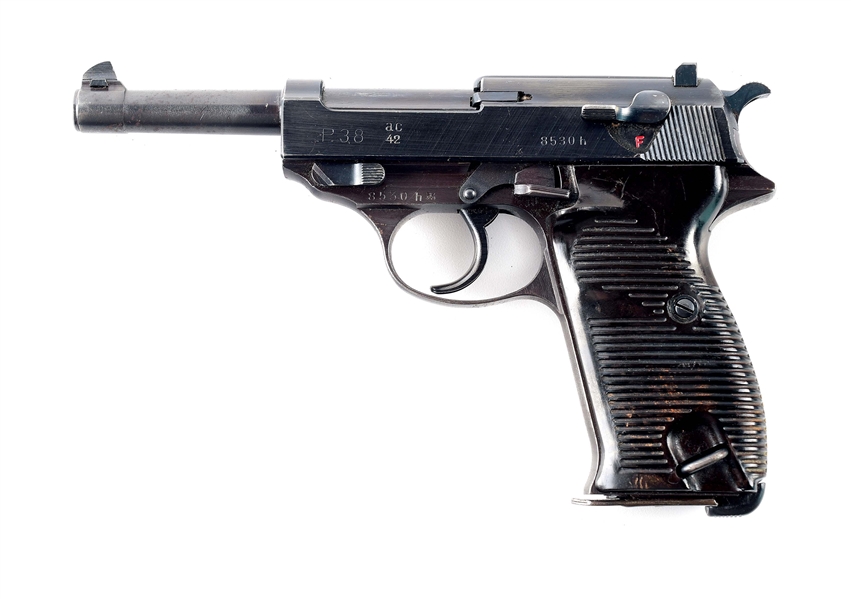 (C) GERMAN WORLD WAR II WALTHER "AC/42" CODE P.38 SEMI-AUTOMATIC PISTOL WITH HOLSTER.