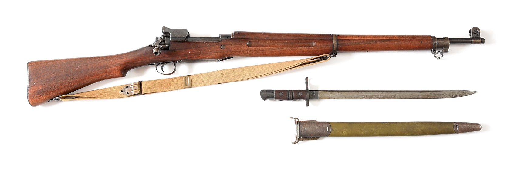 (C) WINCHESTER MODEL 1917 BOLT ACTION RIFLE WITH BAYONET.