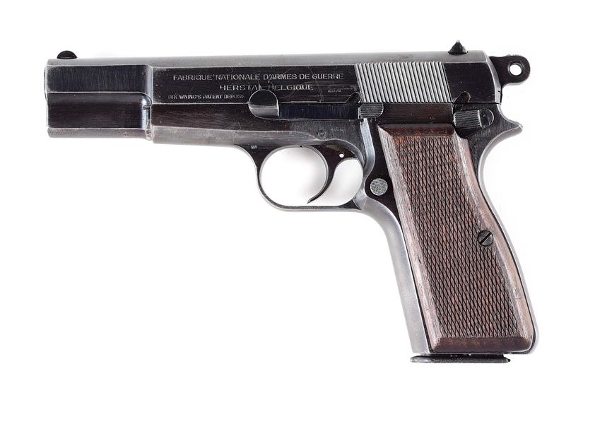 (C) MATCHING GERMAN OCCUPATION FN HI-POWER SEMI-AUTOMATIC PISTOL WITH HOLSTER.