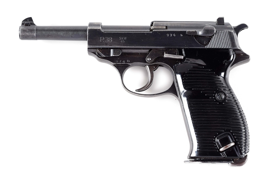 (C) FRENCH OCCUPATION MAUSER SVW/45 CODE P.38 SEMI-AUTOMATIC PISTOL WITH HOLSTER.
