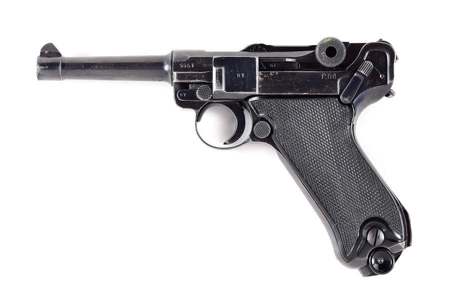 (C) GERMAN WORLD WAR II MAUSER "BYF" CODE "41" DATE P.08 SEMI-AUTOMATIC PISTOL WITH HOLSTER.