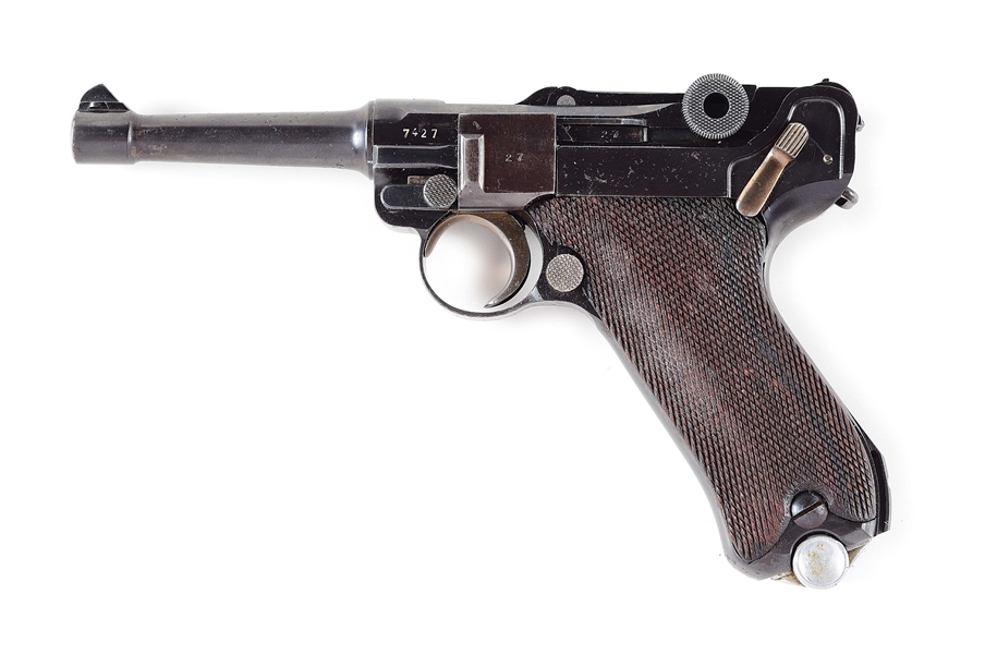 (C) MAUSER "S/42" CODE 1937 DATE P.08 SEMI-AUTOMATIC PISTOL WITH HOLSTER.
