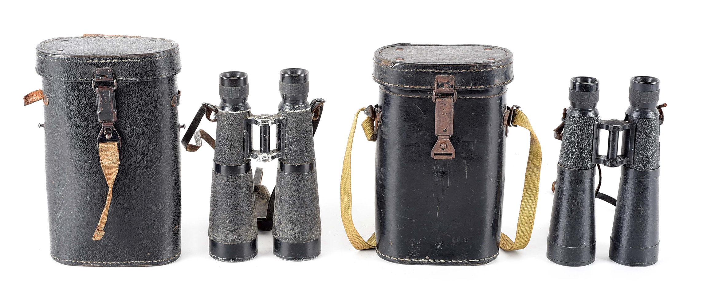 LOT OF 3: GERMAN WWI TRENCH PERISCOPE AND 2 PAIRS OF GERMAN WWII BINOCULARS.