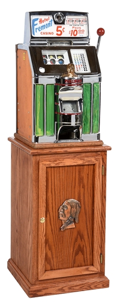 JENNINGS LIGHT-UP FRONT 5¢ SLOT MACHINE.