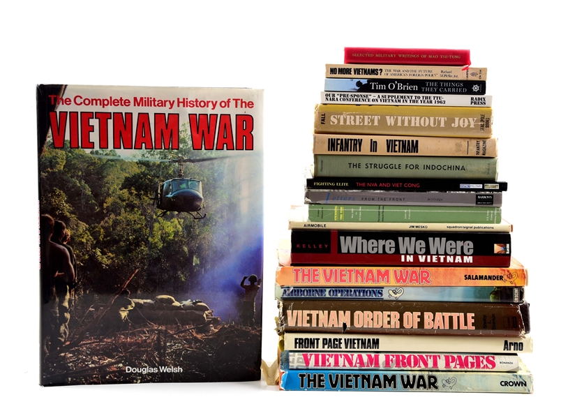 LARGE LOT OF BOOKS ABOUT THE VIETNAM WAR.