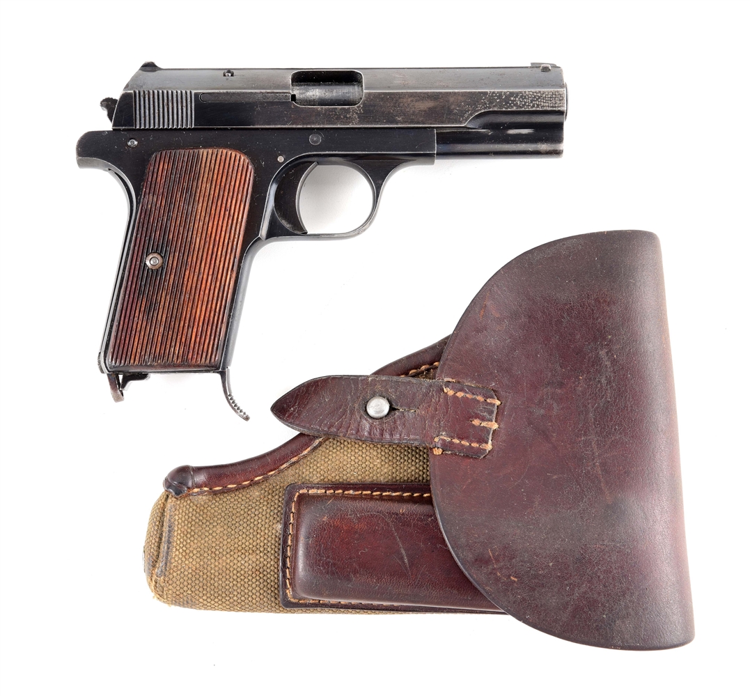 (C) GERMAN WWII HUNGARIAN FEG MODEL 37M SEMI-AUTOMATIC PISTOL WITH HOLSTER.