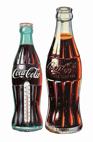 LOT OF 2: COCA-COLA BOTTLE SIGNS.
