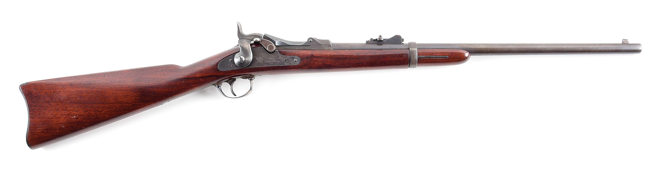 (A) SPRINGFIELD MODEL 1879 TRAPDOOR SADDLE RING CARBINE.