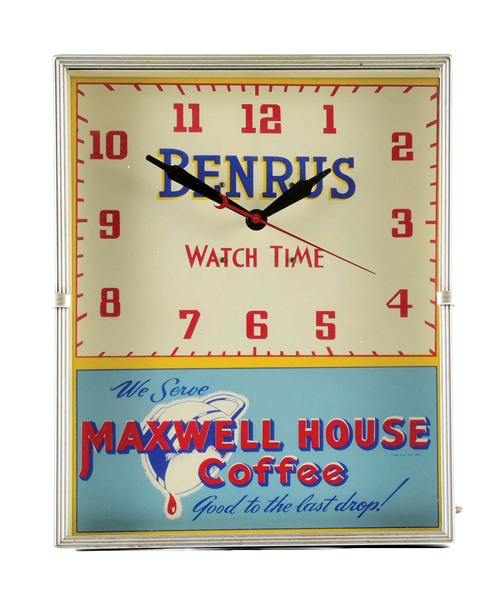 BENRUS WATCHES LACKNER ADVERTISING CLOCK.