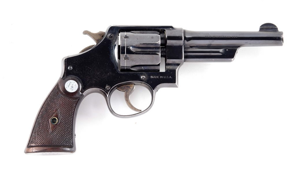 (C) PRE-WAR SMITH & WESSON HAND EJECTOR DOUBLE ACTION REVOLVER.