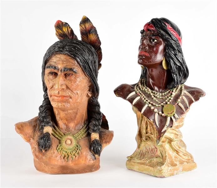 LOT OF 2: NATIVE AMERICAN BUSTS.