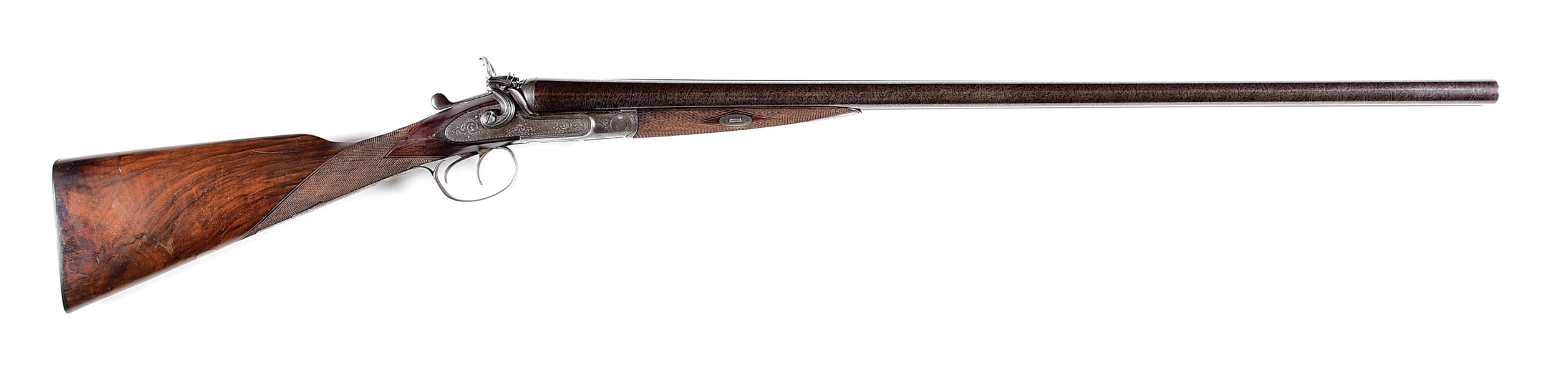 (A) W&C SCOTT & SON 12 GAUGE SIDE BY SIDE SHOTGUN WITH 28 GAUGE CHAMBER SLEEVES.