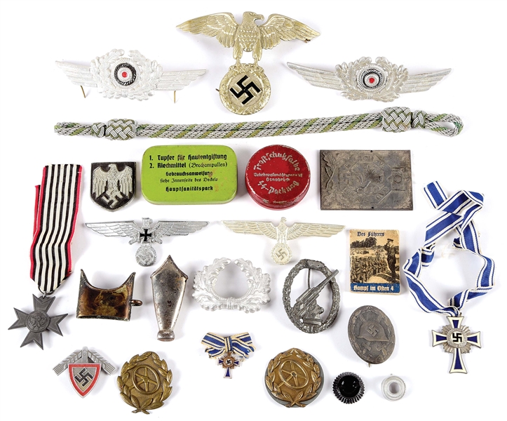 LOT OF MISCELLANEOUS THIRD REICH MEDALS AND INSIGNIA.