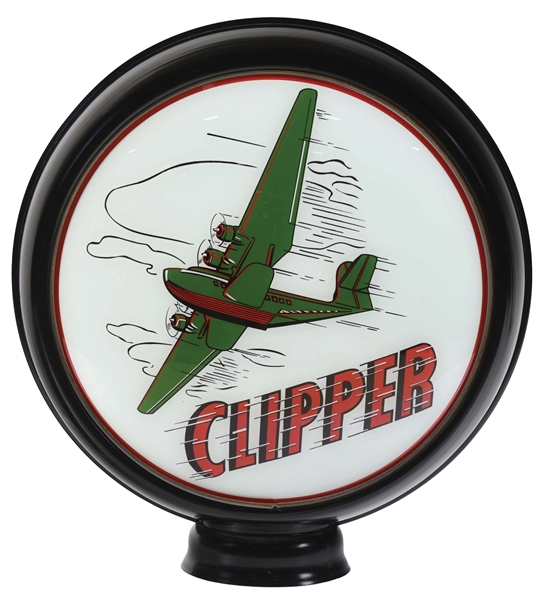 REPRODUCTION CLIPPER GASOLINE COMPLETE 15" GLOBE MOUNTED IN NEW HIGH PROFILE BODY. 