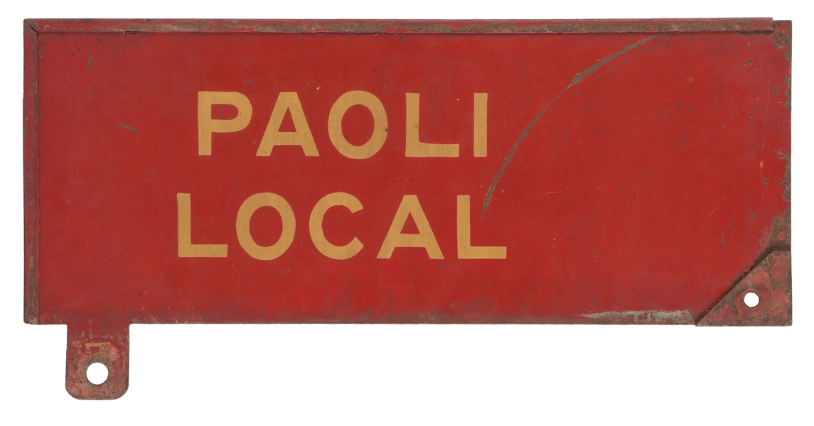PAOLI LOCAL RAILWAY METAL GATE SIGN. 