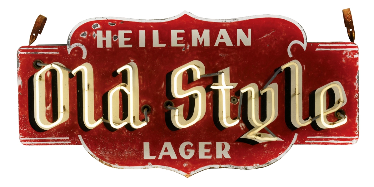 HEILEMAN OLD STYLE LAGER BEER NEON SIGN.