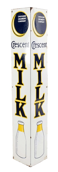 PORCELAIN CRESCENT MILK CORNER SIGN