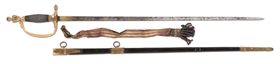 BRITISH PATTERN 1796 INFANTRY NC OFFICERS SWORD WITH SCABBARD KNOT.