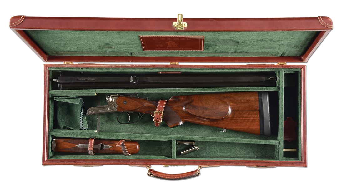 (M) CASED MERKEL .416 RIGBY SIDE BY SIDE BOXLOCK DOUBLE RIFLE.