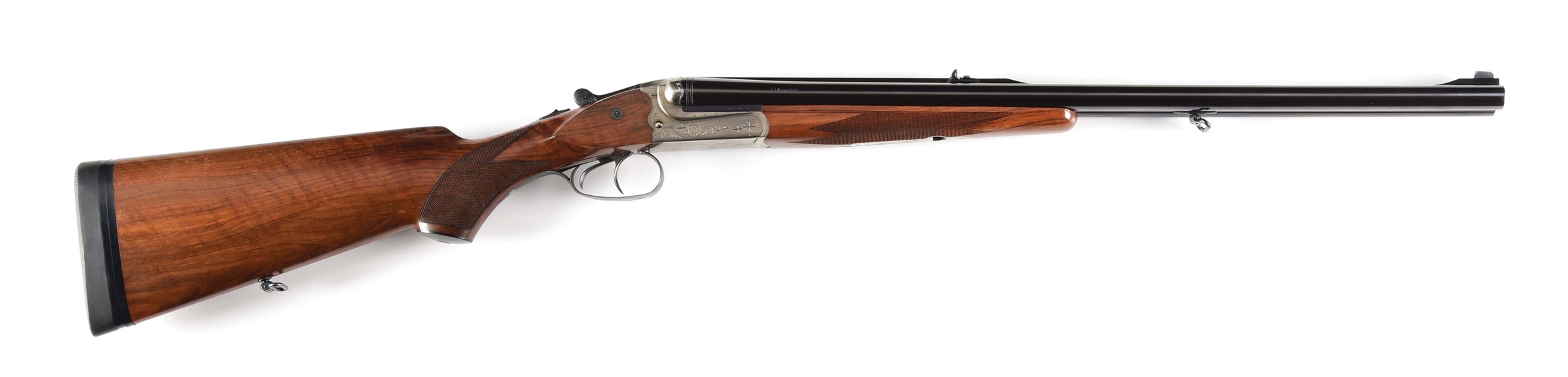 Lot Detail - (M) CASED MERKEL .416 RIGBY SIDE BY SIDE BOXLOCK DOUBLE RIFLE.