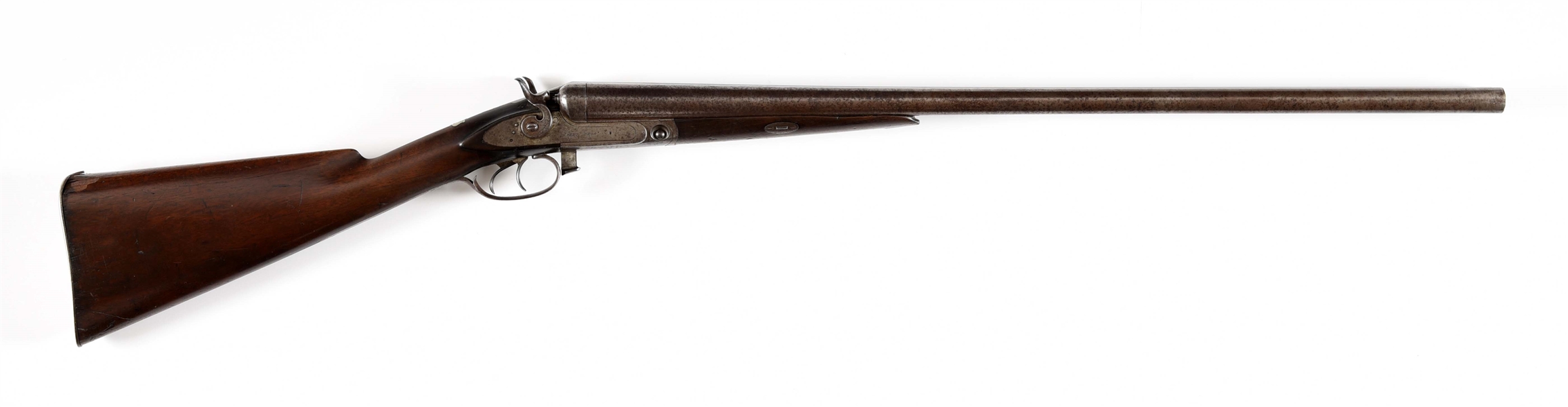 (A) PARKER BROS LIFTER ACTION SIDE BY SIDE SHOTGUN 12 BORE.