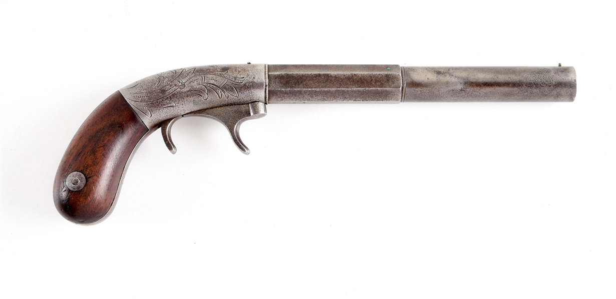 (A) BACON & CO. UNDER HAMMER PERCUSSION PISTOL.