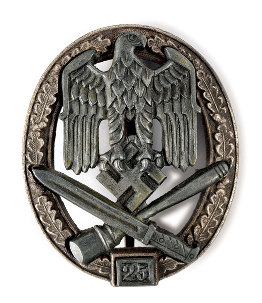 GERMAN WWII 25 ENGAGEMENT GENERAL ASSAULT BADGE.