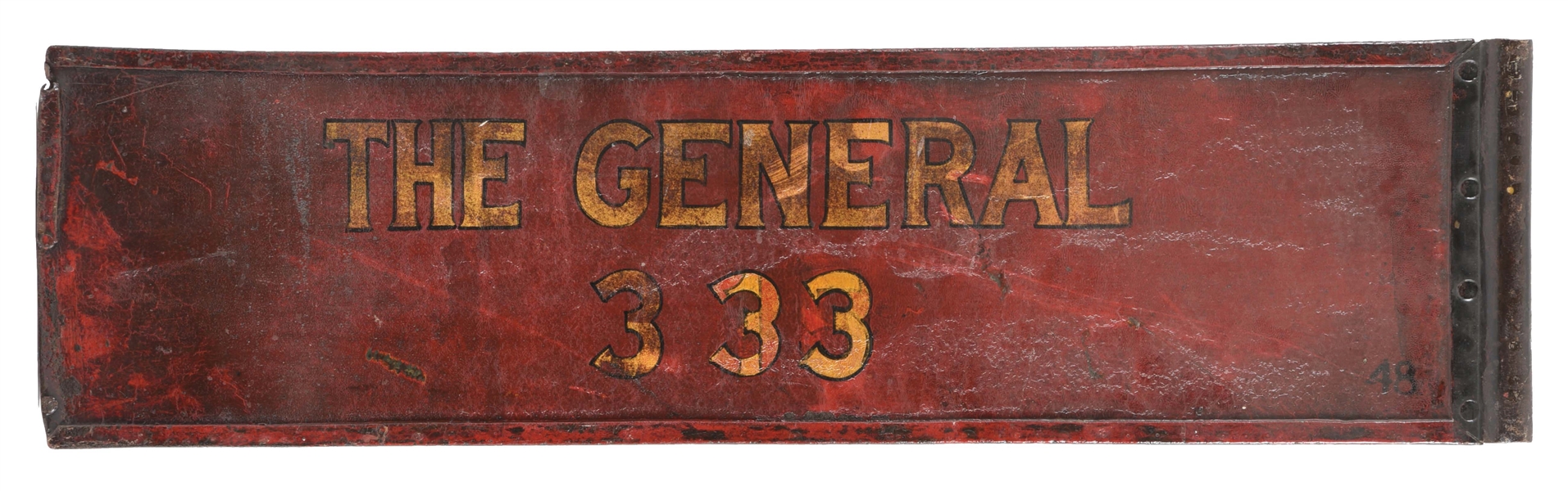 THE GENERAL 333 932 METAL RAILROAD GATE SIGN. 