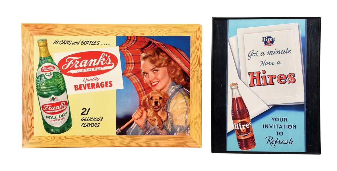 LOT OF 2: PAPER LITHOGRAPH SODA SIGNS.