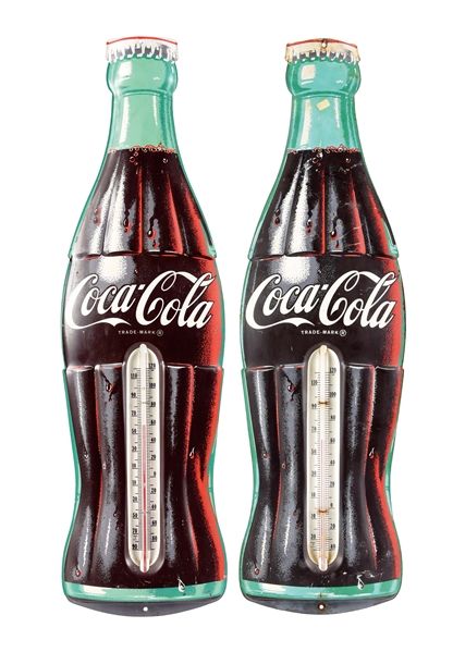 LOT OF 2: COCA-COLA BOTTLE THERMOMETERS.