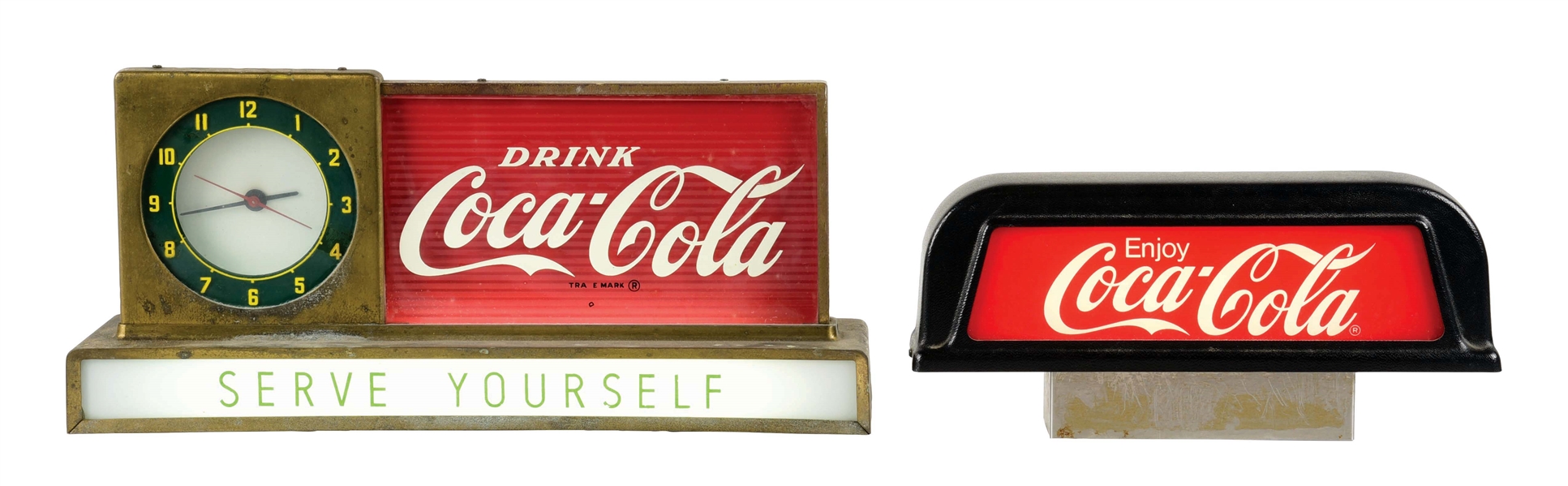 LOT OF 2: COCA-COLA LIGHT-UP SIGNS.