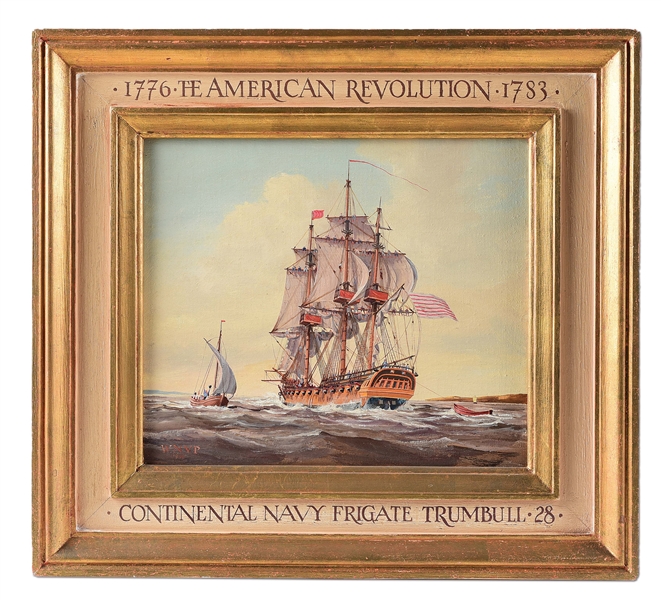 PAINTING OF THE CONTINENTAL FRIGATE TRUMBULL.