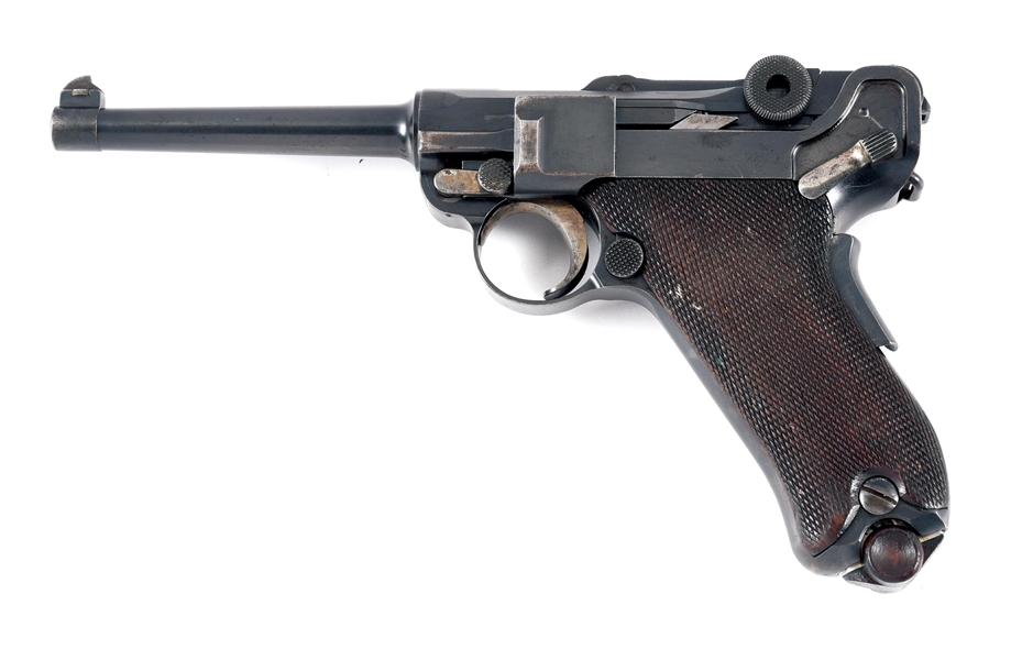 (C) RARE DWM MODEL 1906 COMMERCIAL LUGER SEMI-AUTOMATIC PISTOL WITH "GESICHERT" MARKED SAFETY.