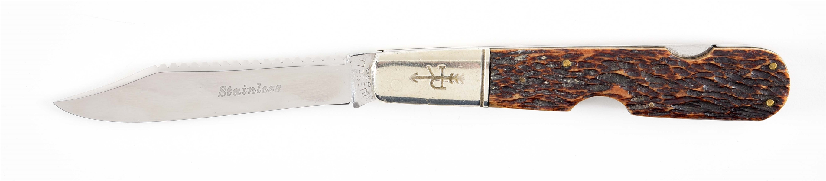 RUSSELL STAG GRIP FOLDING KNIFE
