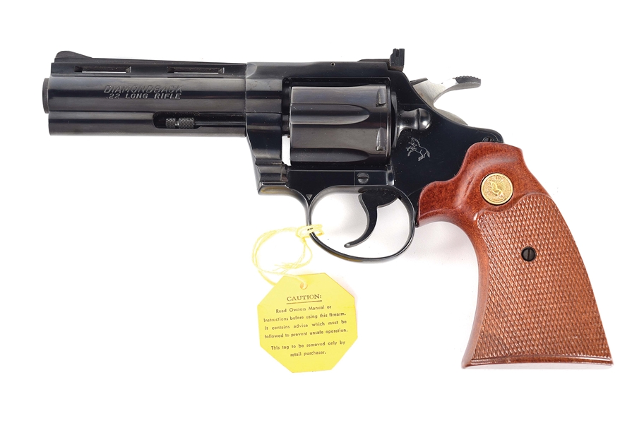 (M) EXCELLENT COLT DIAMONDBACK .22 LR DOUBLE ACTION REVOLVER WITH MATCHING FACTORY BOX.