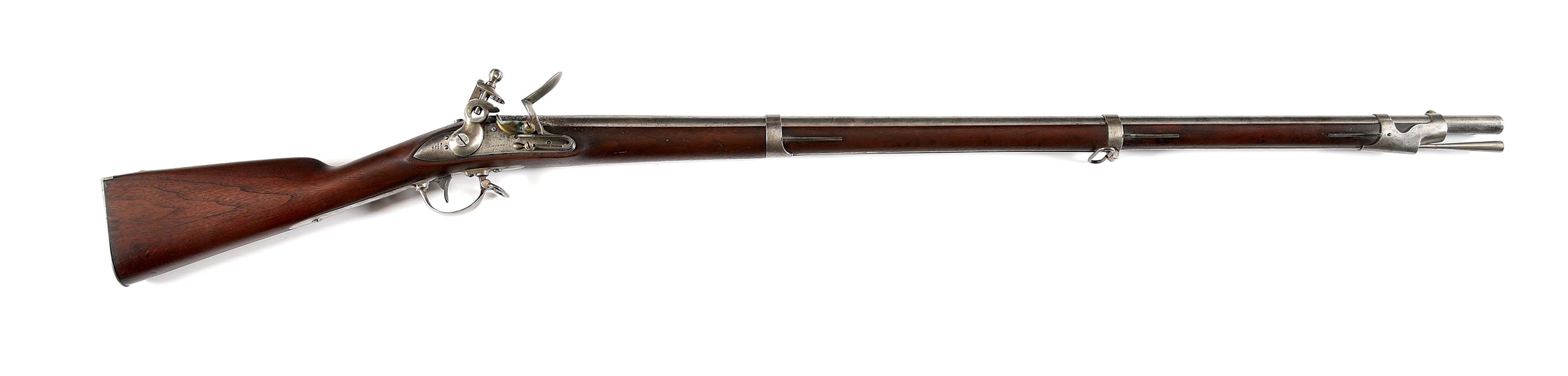 (A) US M1840 FLINTLOCK MUSKET BY NIPPES DATED 1842.