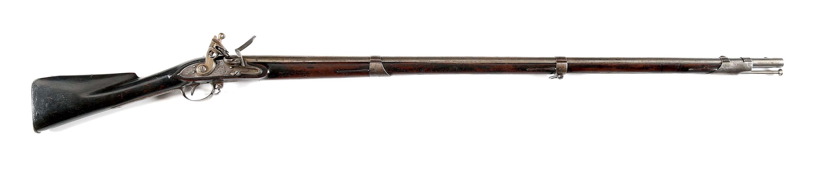 (A) US M1795 FLINTLOCK MUSKET BY SPRINGFIELD DATED 1808.