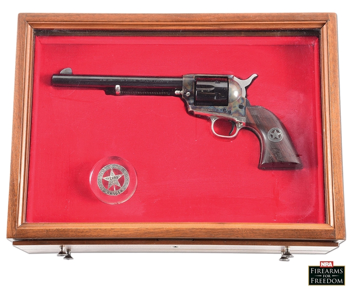 (M) COLT TEXAS RANGERS COMMEMORATIVE SINGLE ACTION ARMY REVOLVER WITH PRESENTATION CASE.