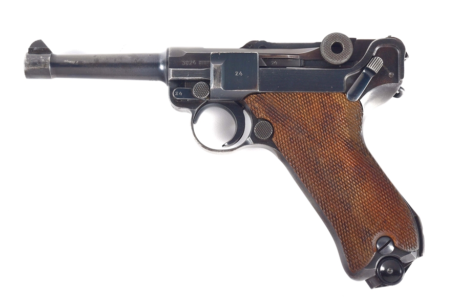 (C) GERMAN WORLD WAR II MAUSER "42" CODE "1939" DATE P.08 SEMI-AUTOMATIC PISTOL WITH HOLSTER.