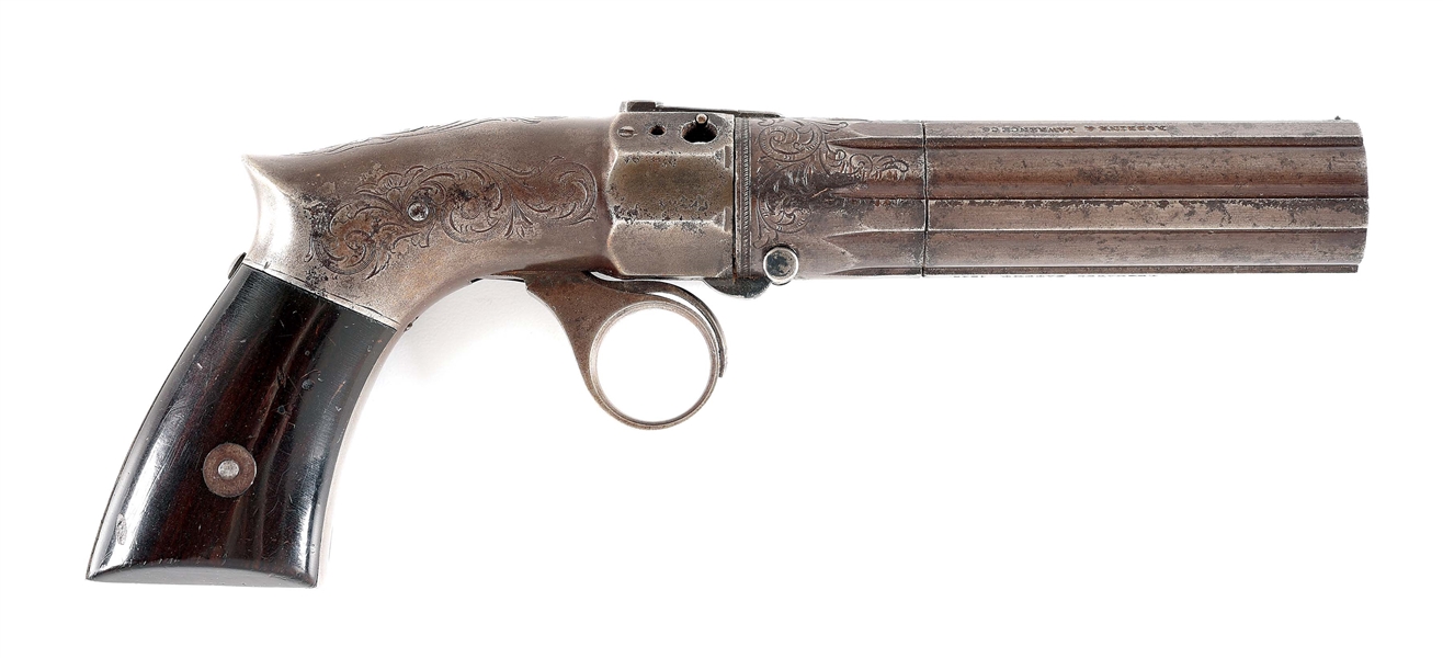 (A) ROBBINS & LAWRENCE PERCUSSION PEPPERBOX PISTOL.