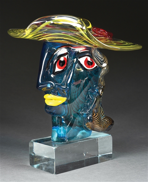 WALTER FURLAN OMMAGIO A PICASSO GLASS SCULPTURE.