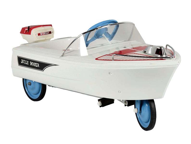 1950S STYLE MURRAY JOLLY ROGER PEDAL SPEEDBOAT. 