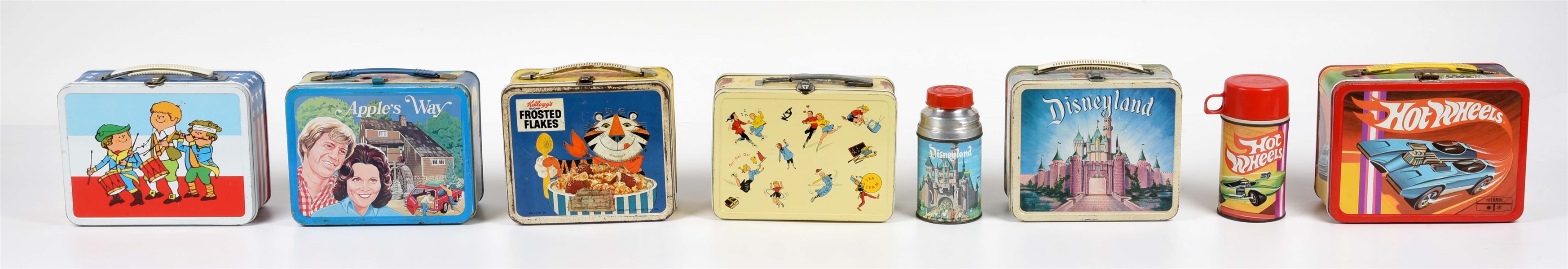 LOT OF 6: TIN LITHO CHARACTER AND TV LUNCHBOXES.