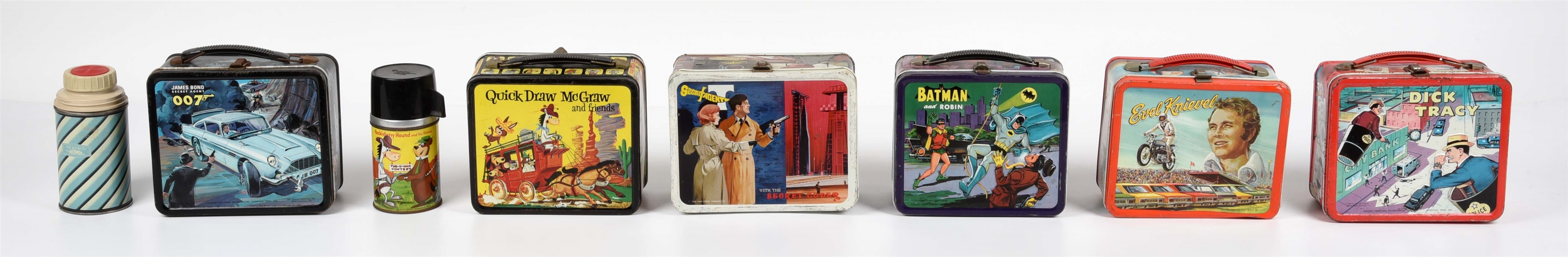 LOT OF 6: VARIOUS TIN LITHO TV & CHARACTER METAL LUNCHBOXES.