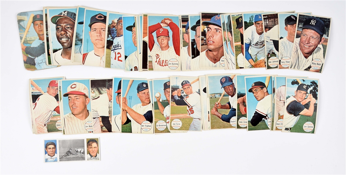 LOT OF 1964 & 1969 TOPPS LARGE SIZE BASEBALL CARDS.