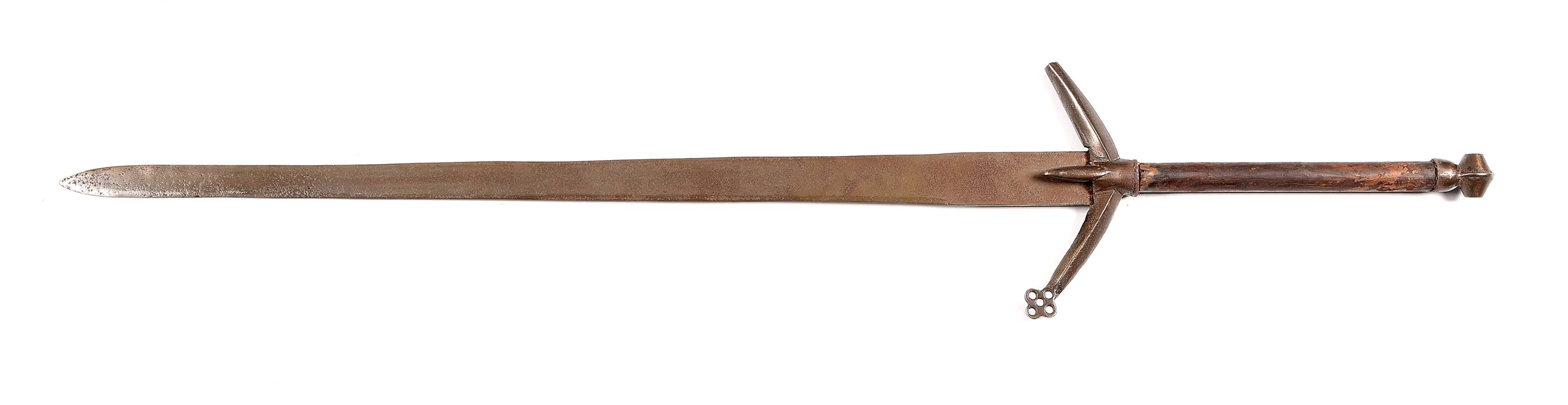 A SCOTTISH HAND-AND-A-HALF LENGTH CLAYMORE IN THE STYLE MOST OFTEN USED FROM 1400-1600.