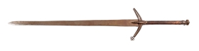 A SCOTTISH HAND-AND-A-HALF LENGTH CLAYMORE IN THE STYLE MOST OFTEN USED FROM 1400-1600.